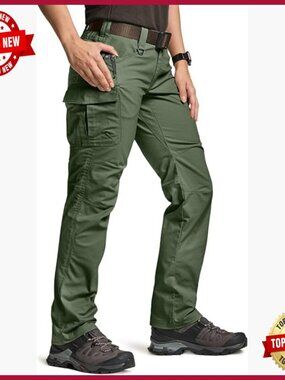 Flex Stretch Tactical Cargo Pants Water Resistant Ripstop Outdoor Hiking